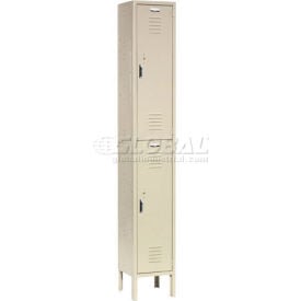 Global Industrial™ Paramount® 2-Tier 2 Door Locker 12""W x 15""D x 78""H Tan Assembled