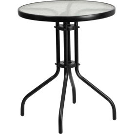 Flash Furniture 23.75"" Round Tempered Glass Metal Table