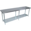 BK Resources 430 Stainless Steel Table 96 x 18"" Galvanized Undershelf 18 Gauge