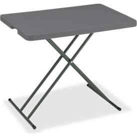 Interion® Adjustable Height Plastic Folding Table 20"" x 30"" Charcoal
