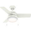 Hunter Fan 36"" Aker Ceiling Fan with Light 59301 - Fresh White