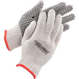 Global Industrial™ PVC Dot Knit Gloves Single-Sided Black Small 12 Pairs