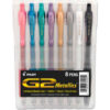 Pilot® G2 Metallics Retractable Gel Pen Fine 0.7mm Assorted Ink/Barrel 8/Pack