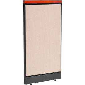 Interion® Deluxe Office Partition Panel with Pass Thru Cable 24-1/4""W x 47-1/2""H Tan