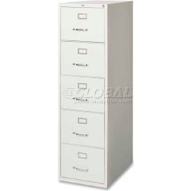 Lorell Commercial Grade 5-Drawer Legal Vertical File LLR48502 18""W x 26-1/2""D x 61""H Light Gray