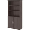 Bush Furniture 5-Shelf Bookcase with Doors - Storm Gray - Studio C Series