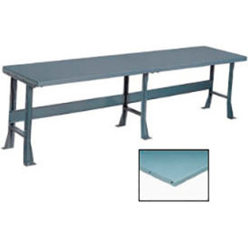 Global Industrial™ Production Workbench w/ Steel Square Edge Top 96""W x 30""D Gray