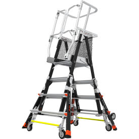 Little Giant Safety Cage Enclosed Elevated Platform w/ Wheels 3-5' Type IAA 3 Step 375 lb. Cap.