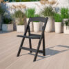 Flash Furniture Resin Folding Chair with Vinyl Seat - Black