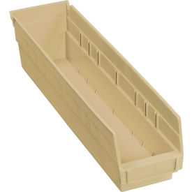 Global Industrial™ Plastic Nesting Storage Shelf Bin 4-1/8""W x 17-7/8""L x 4""H Beige