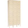 Global Industrial™ Capital® 6-Tier 18 Door Box Locker 36""W x 15""D x 78""H Tan Assembled