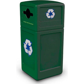 PolyTec™ Recycling Can w/Dome Lid 42 Gallon Forest Green