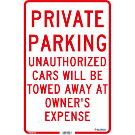Global Industrial™ Private Parking Unauthorized Cars Will Be Towed.. 18x12 .080 Aluminum