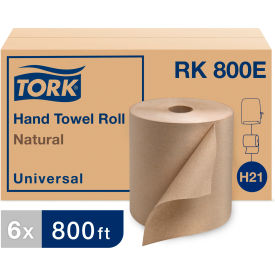 Tork Universal Hardwound Roll Towel 1-Ply 7 4/5"" W x 800ft Natural 6/Case - RK800E
