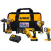 DeWALT DCK494P2 20V MAX XR Li-Ion 4 Tool Cordless Combo Kit 2 Batteries 5.0Ah Charger Contractor Bag