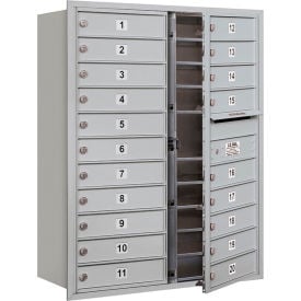4C Horizontal Mailbox 41""H Double Column 20 MB1 Doors Front Load Aluminum USPS