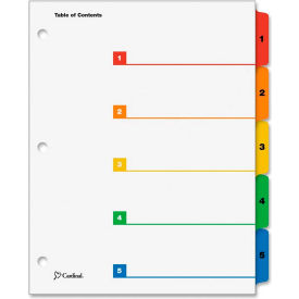 Cardinal OneStep Printable T.O.C. Divider 1 to 5 9""x11"" 5 Tabs White/Multicolor