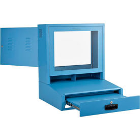Global Industrial™ Countertop LCD Computer Cabinet Blue