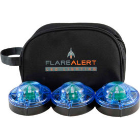 FlareAlert Pro Battery Powered LED Emergency 3 Beacon Kit Blue B3-FP-B