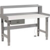Global Industrial™ Workbench w/ ESD Safety Edge Top Drawer & Riser 72""W x 30""D Gray