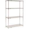 Nexel® 4 Shelf Chrome Quick Adjust Wire Shelving Unit Starter 60""W x 24""D x 54""H