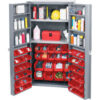 Global Industrial™ Bin Cabinet Deep Door 72 RD Bin Shelves 16 Ga Unassembled Cabinet 38x24x72