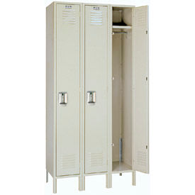 Lyon® 1-Tier 3 Door Locker Recessed Handle 54""W x 18""D x 78""H Putty Unassembled