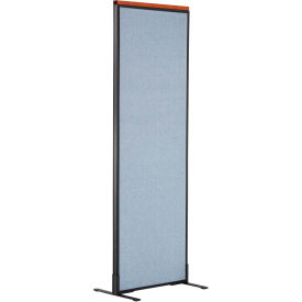 Interion® Deluxe Freestanding Office Partition Panel 24-1/4""W x 73-1/2""H Blue