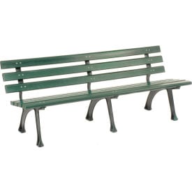 Global Industrial™ 6'  Park Bench w/ Backrest Green