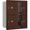 4C Horizontal Mailbox 37-1/2""H DoubleParcel Box 4 PL5 Doors Front Load Bronze USPS