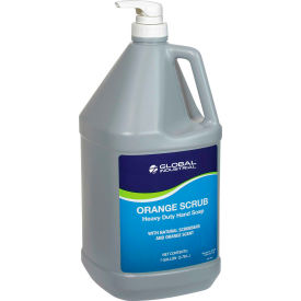 Global Industrial™ Orange Scrub Heavy Duty Hand Cleaner Orange ScentGallon Pump Bottle-4/Case