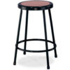 Interion® 24""H Steel Work Stool with Hardboard Seat - Backless - Black - Pack of 2