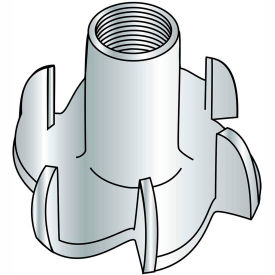 Tee Nut - 1/4-20 x 7/16"" L - 4 Prong - Steel - Zinc CR+3 - Pkg of 250 - Brighton-Best 302520