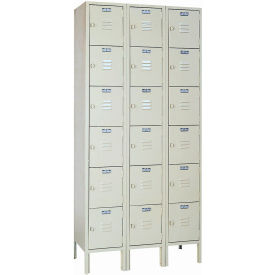 Lyon® 6-Tier 18 Door Locker Hasp Handle 36""W x 18""D x 78""H Putty Unassembled