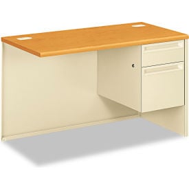 HON® Right Flush Return - 48""W x 24""D x 29-1/2""H - Harvest/Putty - 38000 Series