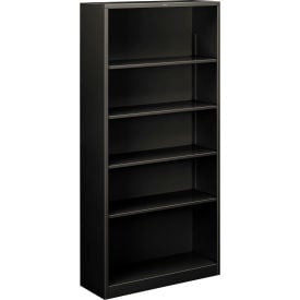 HON® Metal Bookcase Five-Shelf 34-1/2""W x 12-5/8""D x 71""H Charcoal