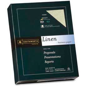 Southworth® Linen Business Paper 8-1/2"" x 11"" 24 lb Ivory 500 Sheets/Pack