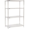 Nexel® 4 Shelf Chrome ESD Wire Shelving Unit Starter 42""W x 14""D x 74""H