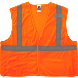 Ergodyne GloWear 8215BA-S Breakaway Mesh Hi-Vis Safety Vest Class 2 Economy 2XL Orange
