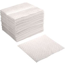 Global Industrial™ Hydrocarbon Based Oil Sorbent Pad Medium Weight15"" x 18"" White 100/Pack
