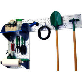 Wall Control Pegboard Garden Tool Board Organizer Galvanized Blue 48"" X 32"" X 9""