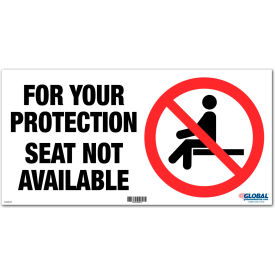 Global Industrial™ Seat Not Available Adhesive Sign 12""W x 6''H For Wall Seat or Bench