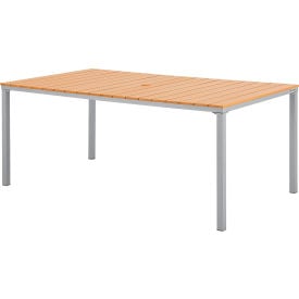Global Industrial™ 70"" Rectangular Resin Outdoor Dining Table Tan