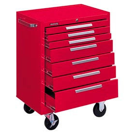Kennedy® 277XR K1800 Series 27""W X 18""D X 35""H 7 Drawer Red Roller Cabinet