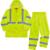 Ergodyne® GloWear® 8376K Lightweight Hi-Vis Rain Suit Class 3 Polyester XL Lime