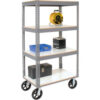 Global Industrial™ Boltless Shelf Truck w/4 Shelves & Rubber Casters 36""L x 24""W x 68""H Gray