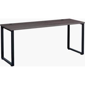 Interion® Open Plan Office Desk - 72""W x 30""D x 29""H - Charcoal Top with Black Legs