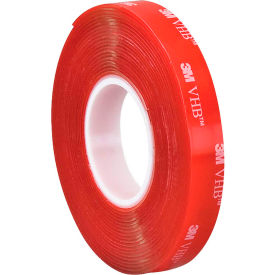 3M™ 4910 Double Sided VHB™ Acrylic Foam Tape 1"" x 5 Yds. 40 Mil Clear