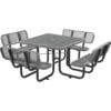 Global Industrial™ 46"" Square Picnic Table with Backrests Expanded Metal Gray