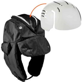 Ergodyne® N-Ferno® 6802ZI Trapper Hat Kit w/ Universal Bump Cap Zipper S/M Black